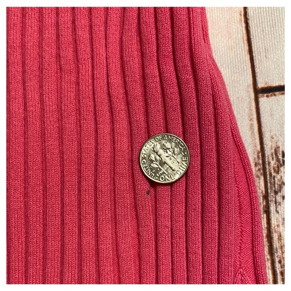 Boston Proper Ribbed Pink Rhinestone Zippered Top - Picture 8 of 8